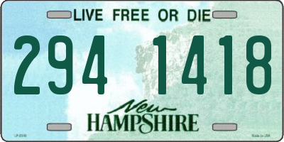 NH license plate 2941418