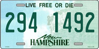 NH license plate 2941492