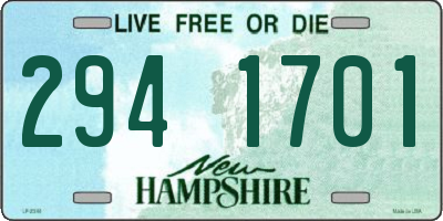 NH license plate 2941701