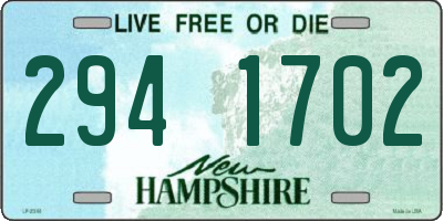 NH license plate 2941702