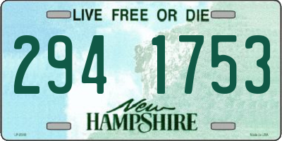 NH license plate 2941753
