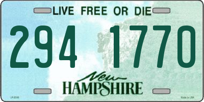 NH license plate 2941770