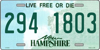 NH license plate 2941803