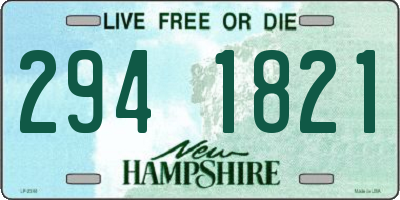 NH license plate 2941821