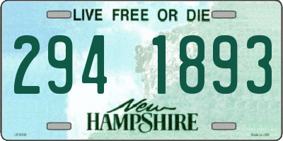 NH license plate 2941893