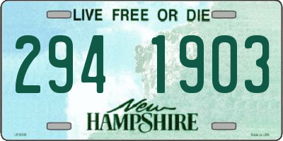 NH license plate 2941903
