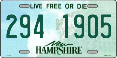 NH license plate 2941905