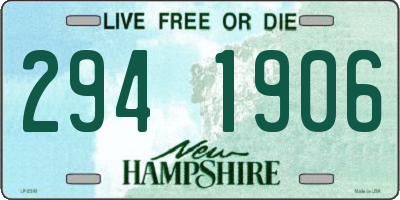 NH license plate 2941906
