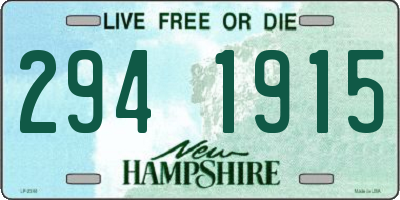 NH license plate 2941915