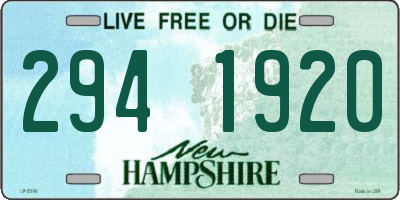 NH license plate 2941920