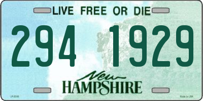 NH license plate 2941929