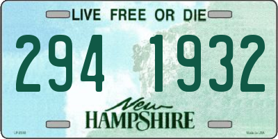 NH license plate 2941932