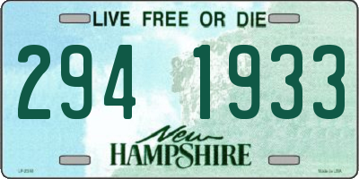 NH license plate 2941933