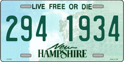 NH license plate 2941934
