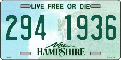 NH license plate 2941936