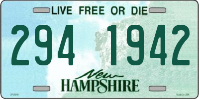 NH license plate 2941942