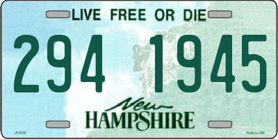 NH license plate 2941945