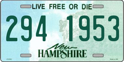 NH license plate 2941953