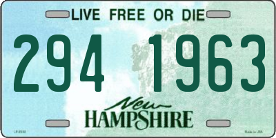 NH license plate 2941963
