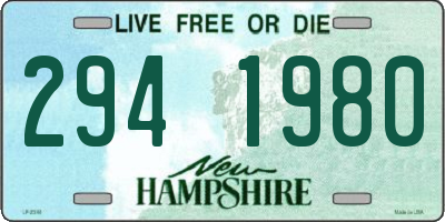 NH license plate 2941980