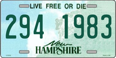 NH license plate 2941983
