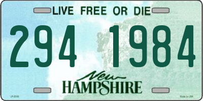 NH license plate 2941984
