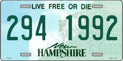 NH license plate 2941992