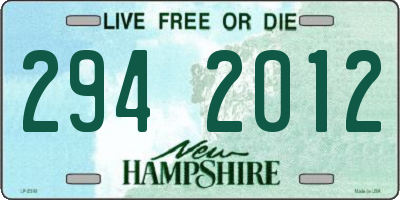 NH license plate 2942012