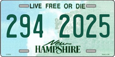 NH license plate 2942025
