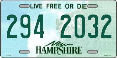 NH license plate 2942032