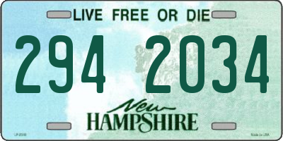 NH license plate 2942034