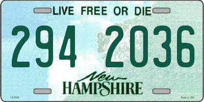 NH license plate 2942036