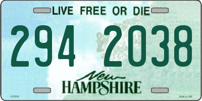 NH license plate 2942038