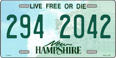 NH license plate 2942042