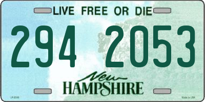 NH license plate 2942053