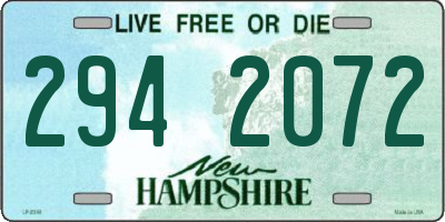 NH license plate 2942072
