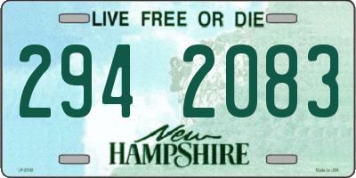 NH license plate 2942083