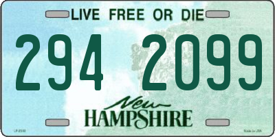 NH license plate 2942099