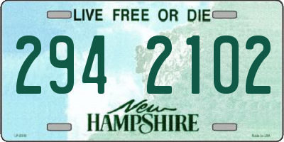 NH license plate 2942102
