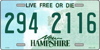 NH license plate 2942116