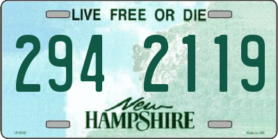 NH license plate 2942119