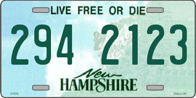 NH license plate 2942123