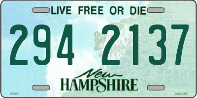 NH license plate 2942137
