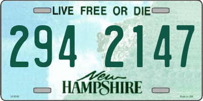 NH license plate 2942147