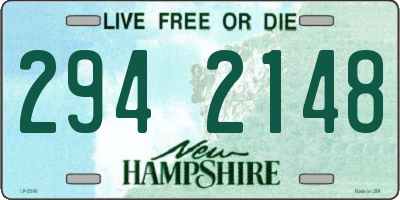 NH license plate 2942148