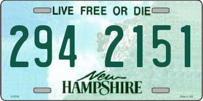 NH license plate 2942151