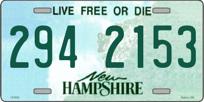 NH license plate 2942153