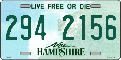 NH license plate 2942156
