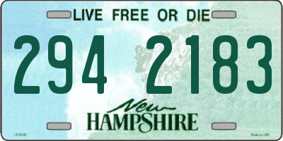 NH license plate 2942183