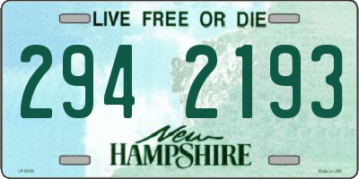 NH license plate 2942193
